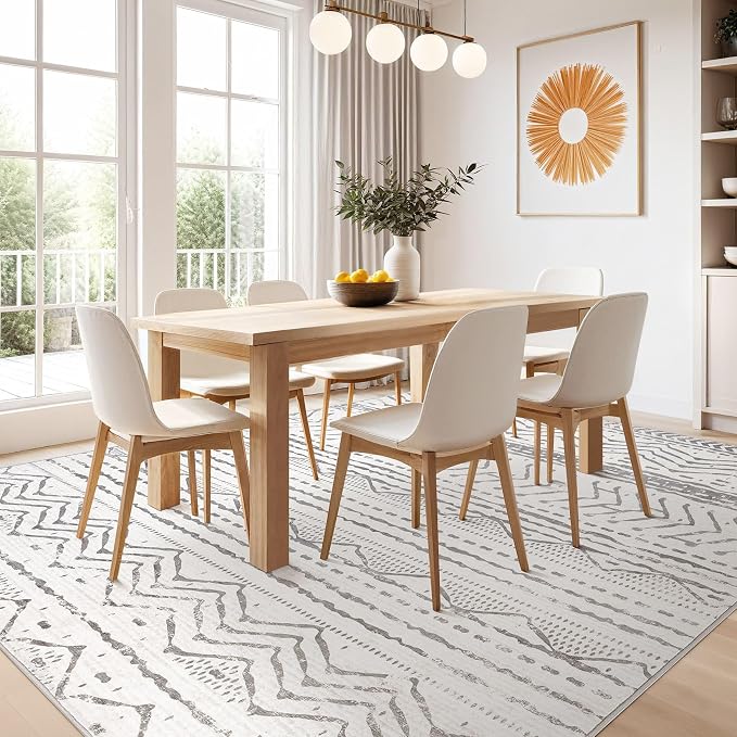 Nakagishi Area Rugs 9x12 Living Room: Washable Boho Large Neutral Modern Soft - Image 7