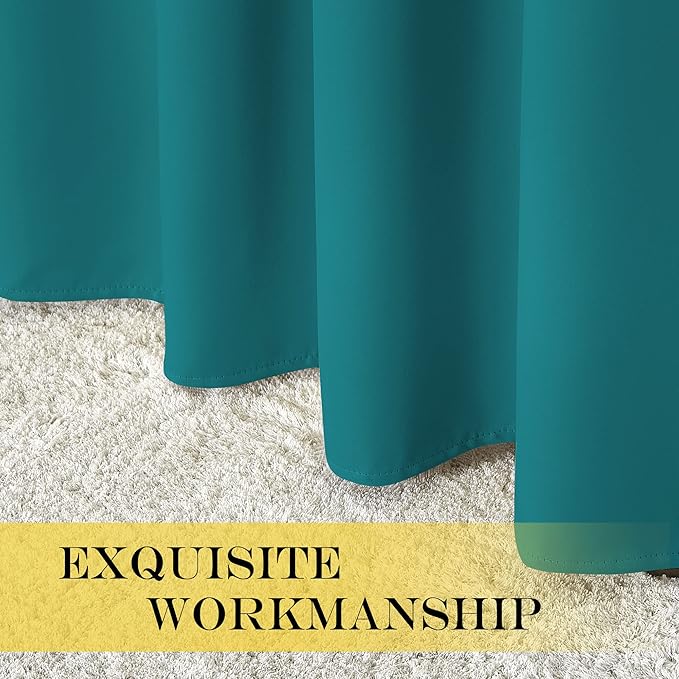 NICETOWN Peacock Teal Blackout Curtains 84inch Length - Image 6