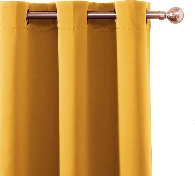100% Blackout Curtains 40 x 63 Inch/Yellow Curtains 2 Panels - Image 7