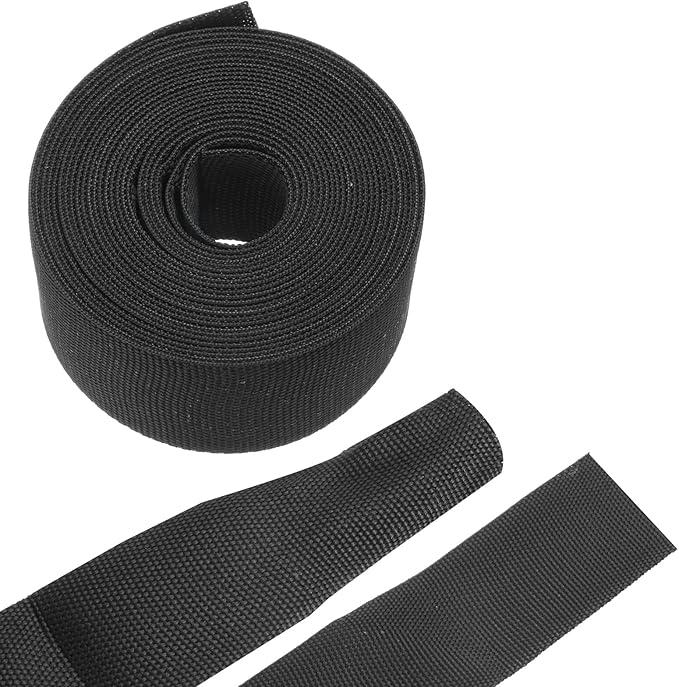 MECCANIXITY Braided Cable Sleeves Heat Shrinkable Fabric Sleeving, 1 3/8" 16ft Black 2:1 Ratio Heat Shrinkable Cord Protector for Harness Cable, Network Cable Protection, Cable Management