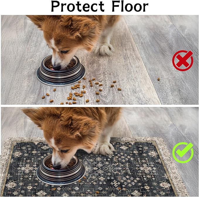Pet Food Mats for Floor, Absorbent Dog Mat for Food and Water Dispenser Mat, Dog Food Mat Quick Dry Cat Food Mat Pet Supplies