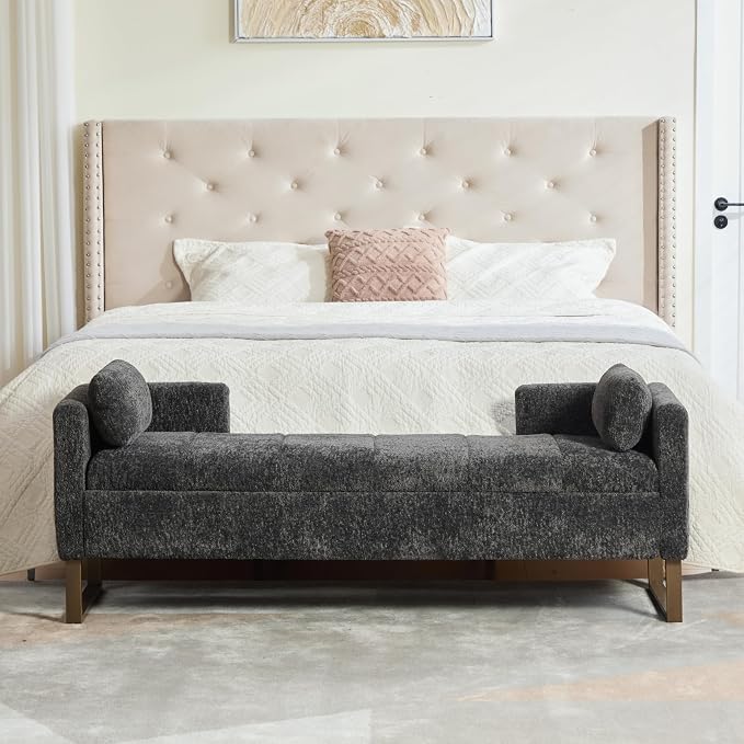 64" King Size End of Bed Storage Bench - Image 7