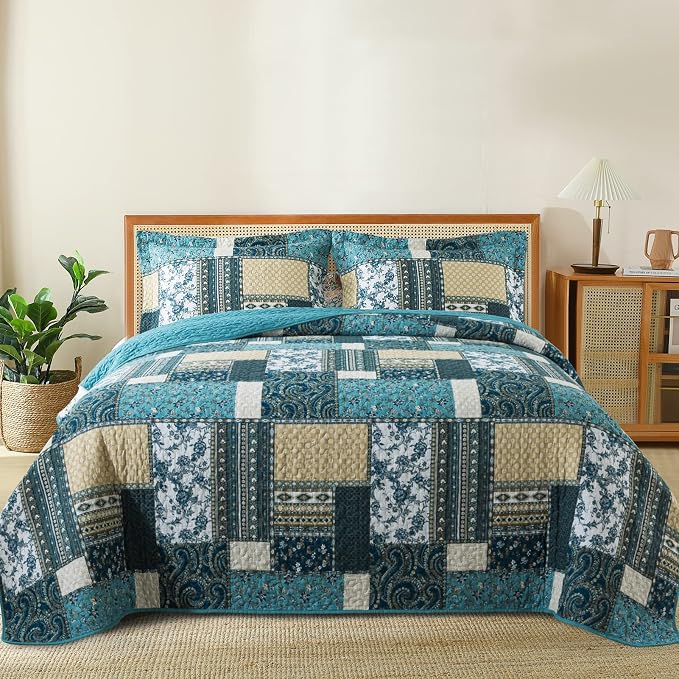 BEDIFANY 100% Cotton Cover King Size Quilt Set, Lightweight Bedspread King | by BEDIFANY