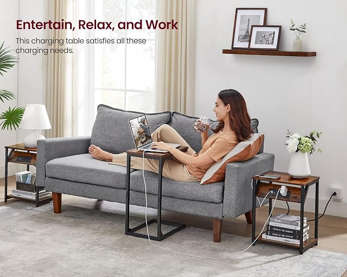 VASAGLE End Table with Charging Station, Small Side Tables - Image 3