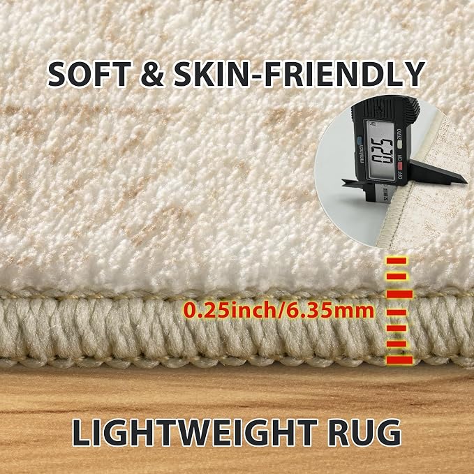 Aelenmu 8x10 Area Rugs for Living Room Washable Bedroom Dining Room Beige | - Image 6