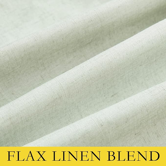 NICETOWN Sage Green 100% Blackout Linen Texture Curtains 72 inches Long 2 Panels - Image 8