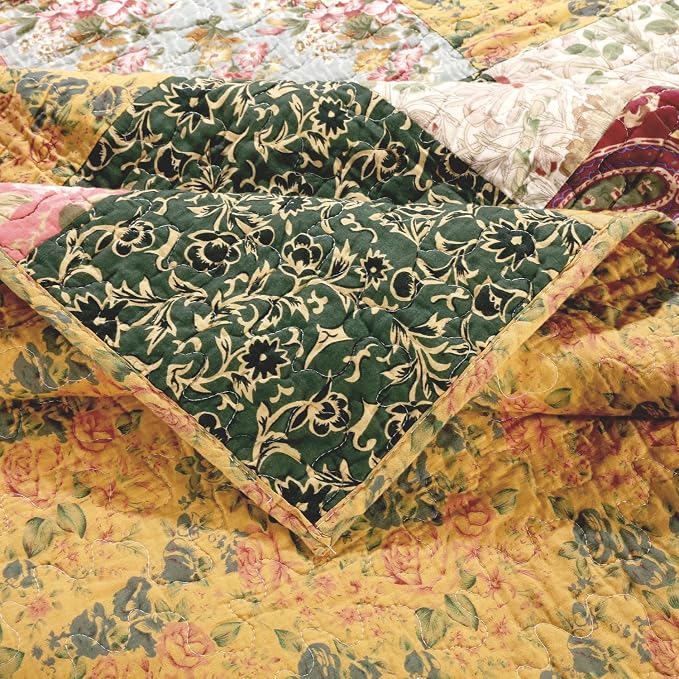 Greenland Home Antique Chic Quilted Patchwork Throw - Image 8