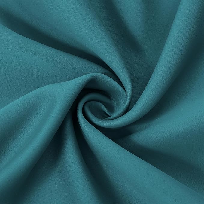 Blackout Curtains 52 x 45 inch/Sea Teal Curtains Set of 2 Panels/Thermal - Image 5