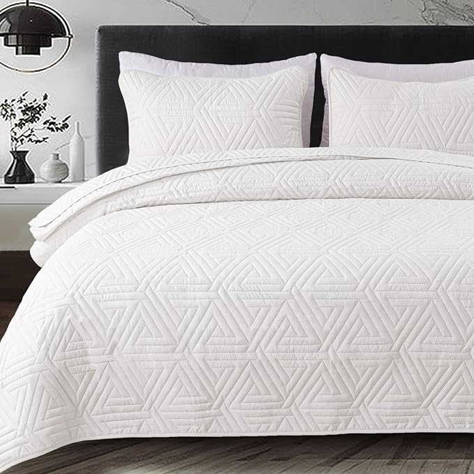 Whale Flotilla Soft Geometric Twin Quilt Set by WHALEFLOTILLA