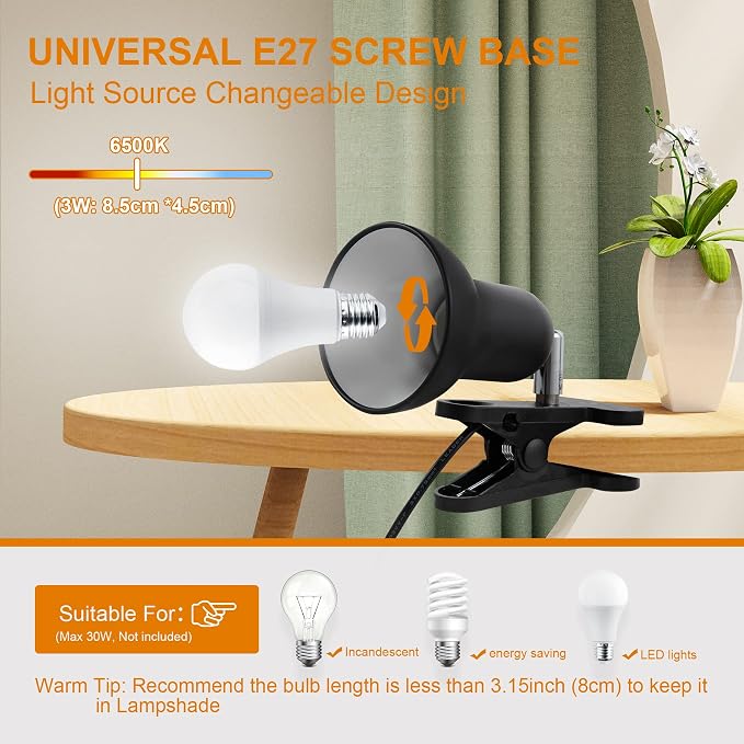 RONG&LAN LED Metal Clip On Light Clip on Lamp - Image 4