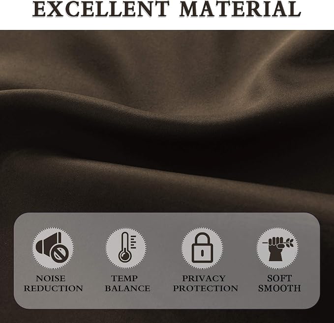 Chocolate Brown Blackout Curtain Panels - Image 5