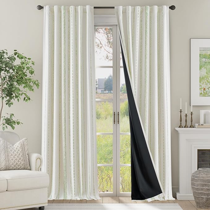 jinchan Boho Blackout Curtains 96 Inches Long by JINCHAN
