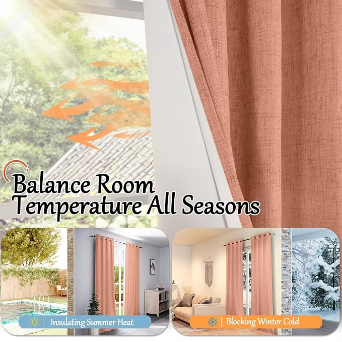 Linen Blackout Curtains 45 Inches - Image 6