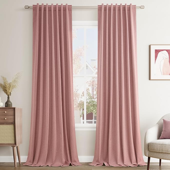 100% Blackout Curtains 90 Inch Length 2 Panels Set by Guken