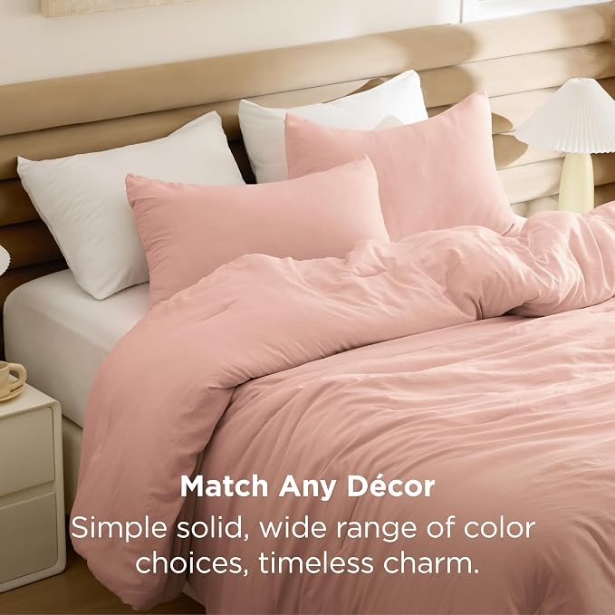Bedsure King Comforter Set, Blush Pink Soft Prewashed Bedding - Image 5