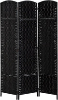 HOMCOM Room Divider 3-Panel, 6FT-Tall Folding Privacy Screen, Hand-Woven Design by HOMCOM
