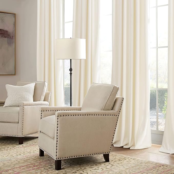 RYB HOME Ivory White Velvet Curtains 84 inches Long - Image 5