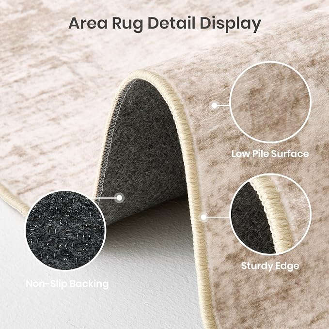 3x5 Rug Non Slip, Abstract Washable Entryway Rug - Image 6