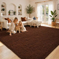 5x8 Coffee Shag Area Rug for Living Room, Fluffy Plush Carpet | Non-Slip Large by Junhejiamei
