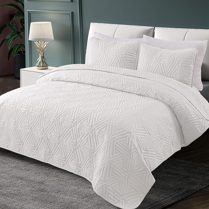Whale Flotilla Soft Geometric Twin Quilt Set - Image 2