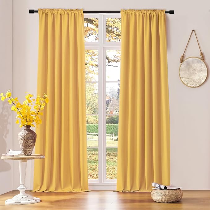Extra Long 108 inch Length Blackout Curtains by DONREN