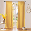Blackout Curtain Panels for Bedroom Rod Pocket 96 Inch Length Curtains by DONREN