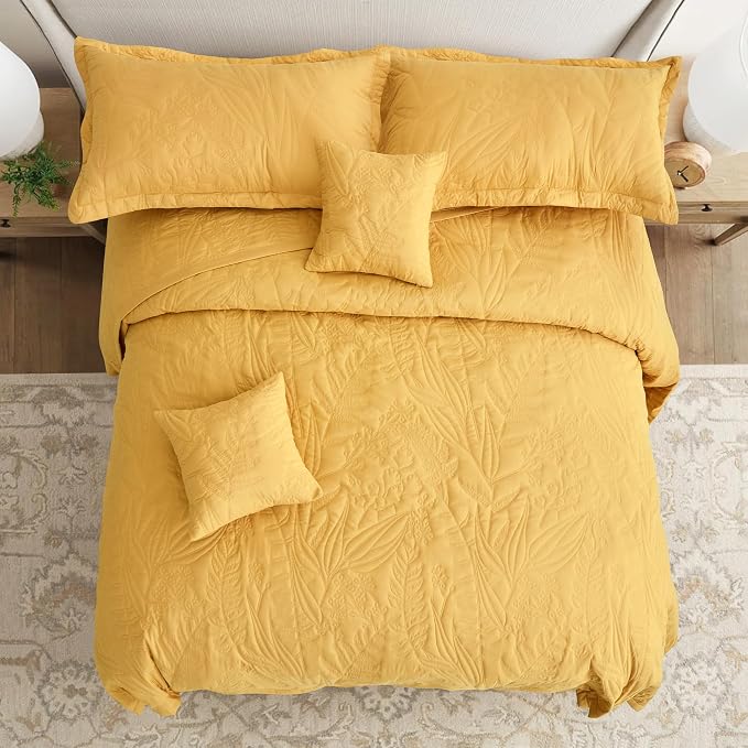 HZ & HY Oversized King Bedspreads 128x120, Honey Gold | Extra Wide Coverage - Image 6