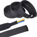Sonoreboom 2 in 1 Heat Shrink Braided Sleeving Fabric Tubing-Ideal fit Irregular Shape Hose/Cable/Wire (1/2"(12mm), 14FT)