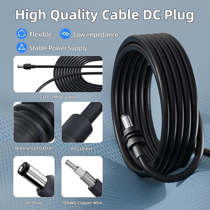 Starlink Mini Cable 50A Anderson Connector with Step Up Converter 12V to 30V, Starlink Mini Power Cable Anderson Plug 23FT/7M