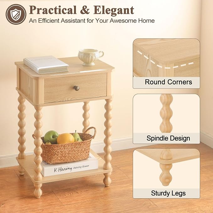 AWASEN Night Stand, Small End Table - Image 4