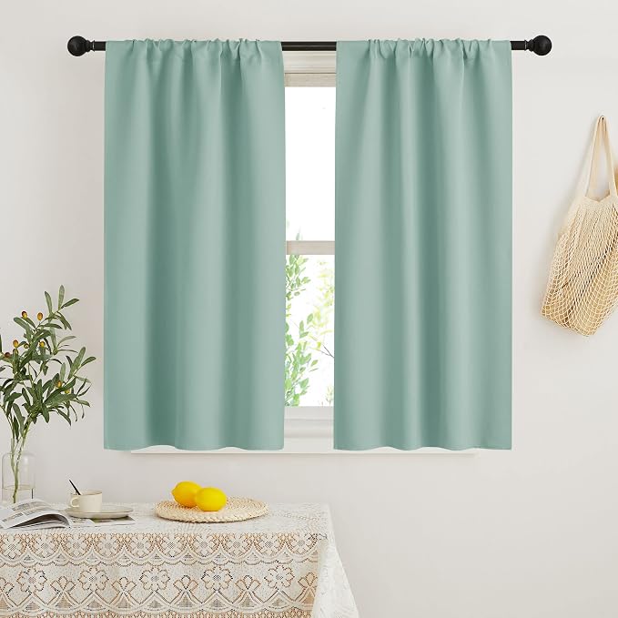 RYB HOME Blackout French Door Window Curtain Coverings, Rod Pocket | Thermal by RYBHOME