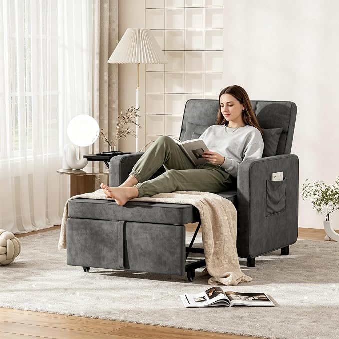 Convertible Sleeper Chair Bed, 3-in-1 Sofa Bed - Image 3