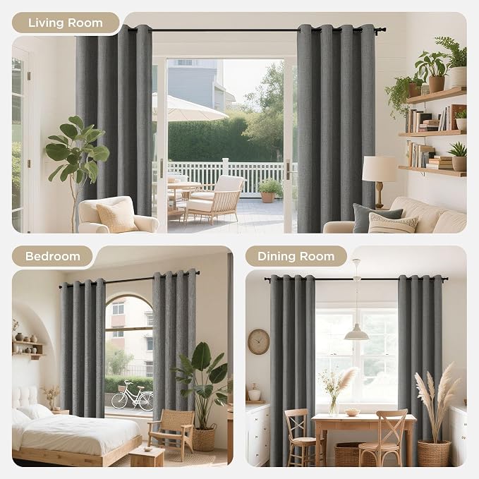 Joydeco Blackout Curtains 90 Inches Long 2 Panels Burg, Room Darkening Curtains - Image 7