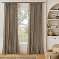 Latte 105 Inch Linen 100% Light Blocking Curtains Drapes 2 Panels Set | Pinch by Twodrapes