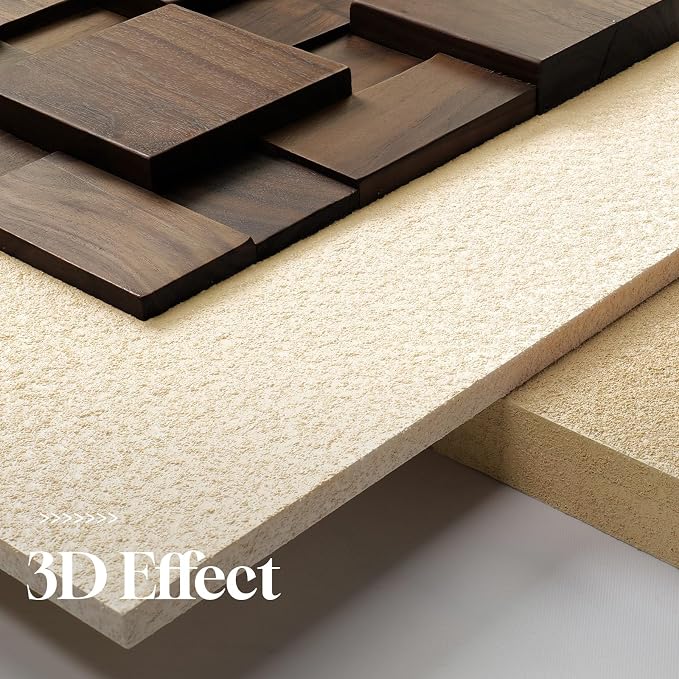 Cuspin Large 3D Wood Textured Neutral Wall Art, Modern Minimalist Wooden Artwork - Image 5
