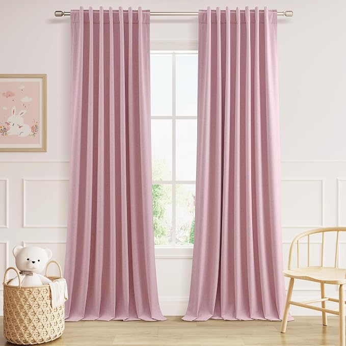 100% Blackout Curtains 120 Inch Length 2 Panels Set by Guken