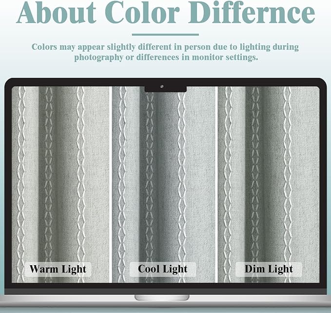 Teal 100% Boho Blackout Curtains 84 Inch 2 Panels - Image 5