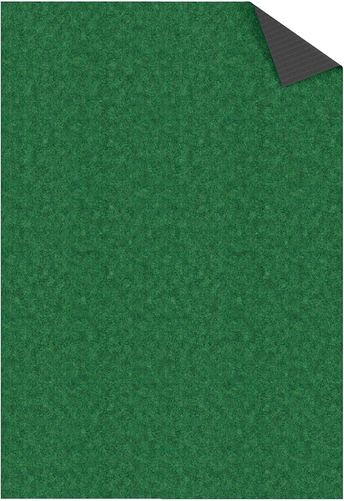Ottomanson 6'6" x 53' Hallway Runner with Scraper Pile - Extra Durable Non-Slip Rug Mat for Indoor & Outdoor Use - Ideal for Kitchen, Entryway & Garage - High-Traffic Carpet, Green