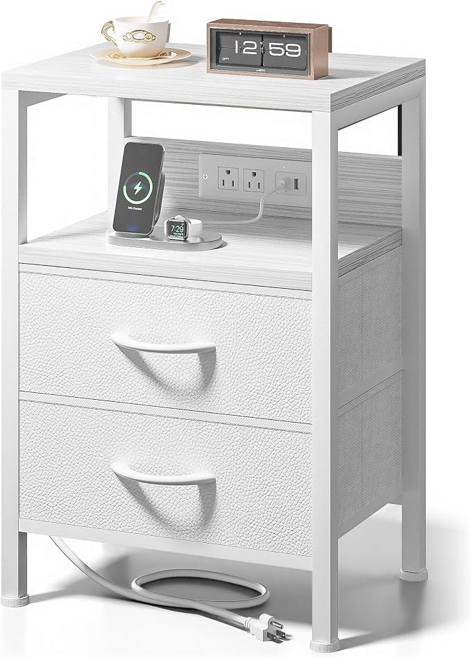 Lazzanto Night Stand with Charger Station by Lazzanto