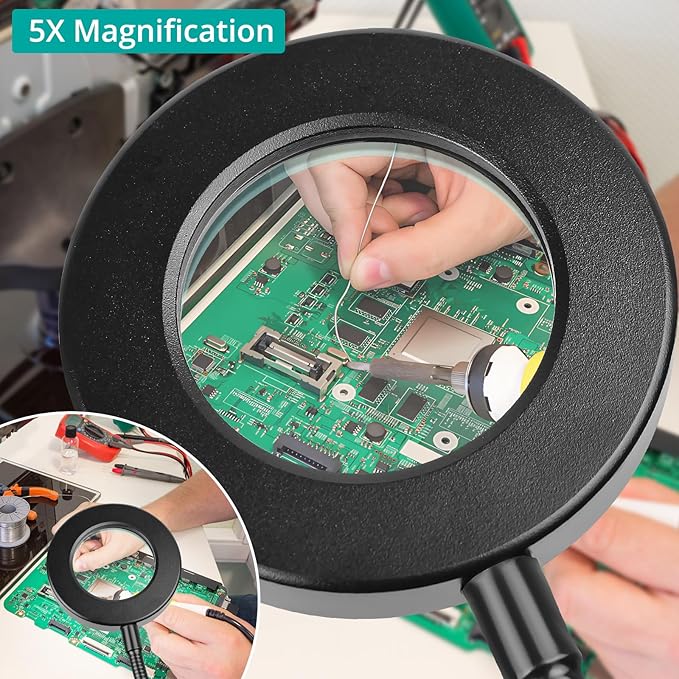 Woputne Desk Lamp 5X Magnifying Glass - Image 2