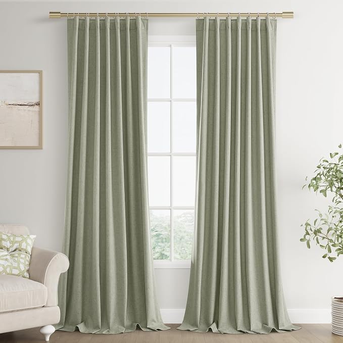 Joywell 100% Blackout Extra Long Linen Curtains 120 Inches Long by Joywell