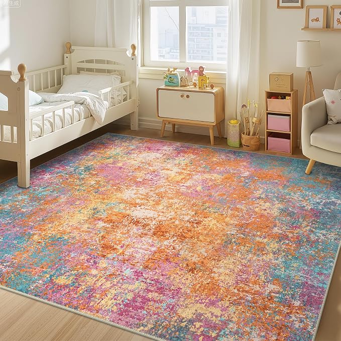 RELEANY Washable 6'x9' Abstract Area Rug - Image 3