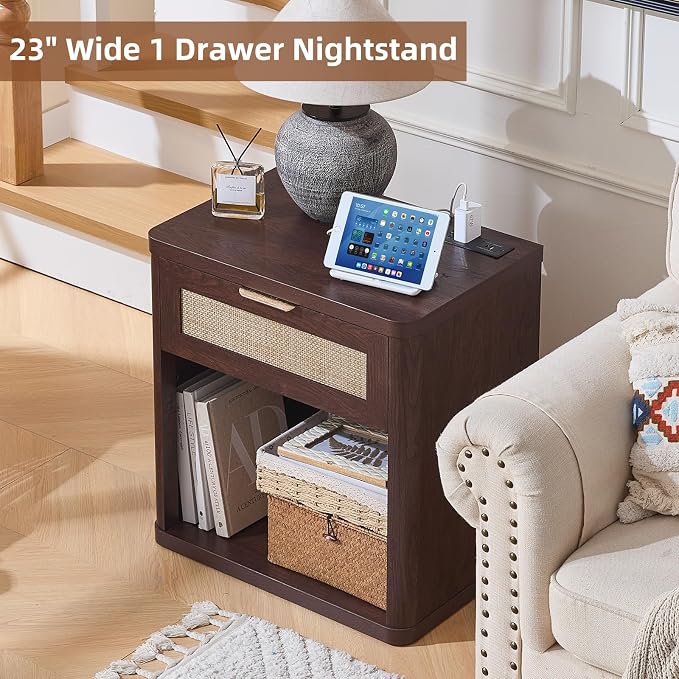 LEYAOYAO Rattan 23" Nightstands Set of 2 - Image 8