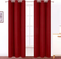 Red Thermal Blackout Curtains/38 x 84 Inch/Set of 2 Panels Room Darkening by Lemomo