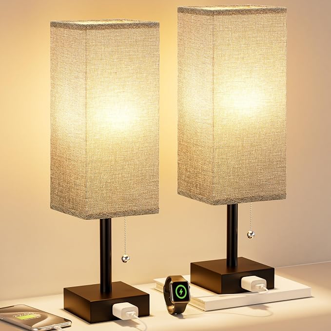 Bedside Lamp for Bedroom Set of 2 - Image 8
