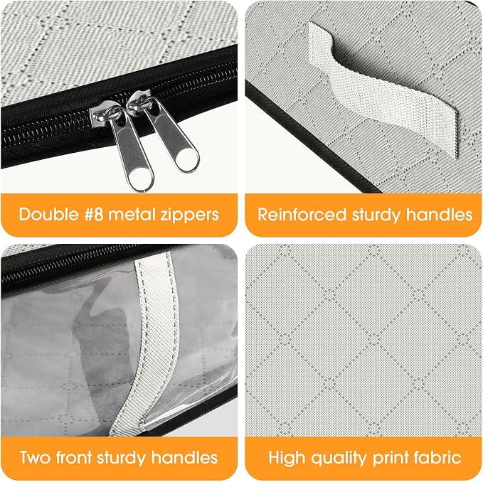 StorageRight Under Bed Storage Bags, 6 Pack, Comforters, Blankets and Seasonal - Image 3