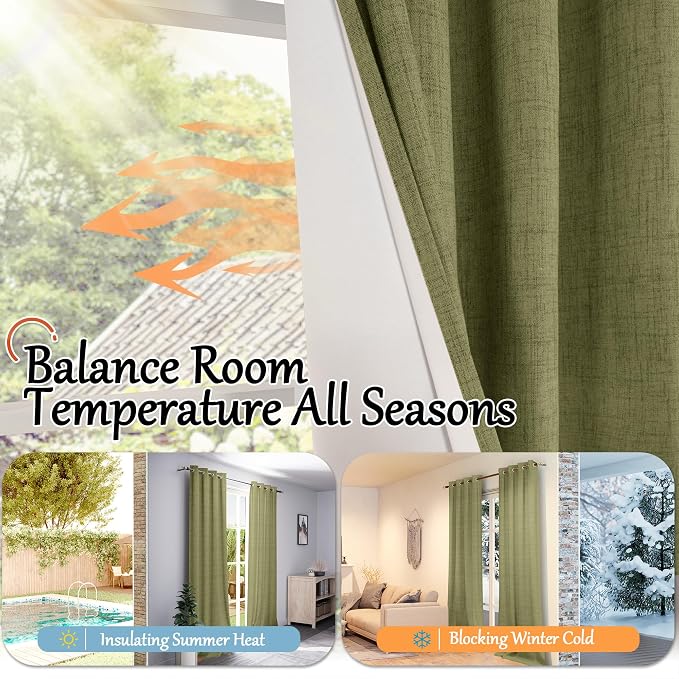 Linen Blackout Curtains for Living Room - Image 6