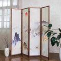 4 Panel Room Divider, 5.6 ft Tall Blackout Folding Privacy Screen by PawlaBay
