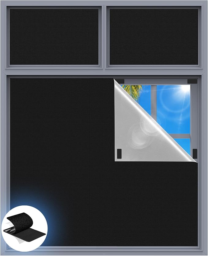 Blackout Curtains for Bedroom, Temporary Blackout Shades by Tlany