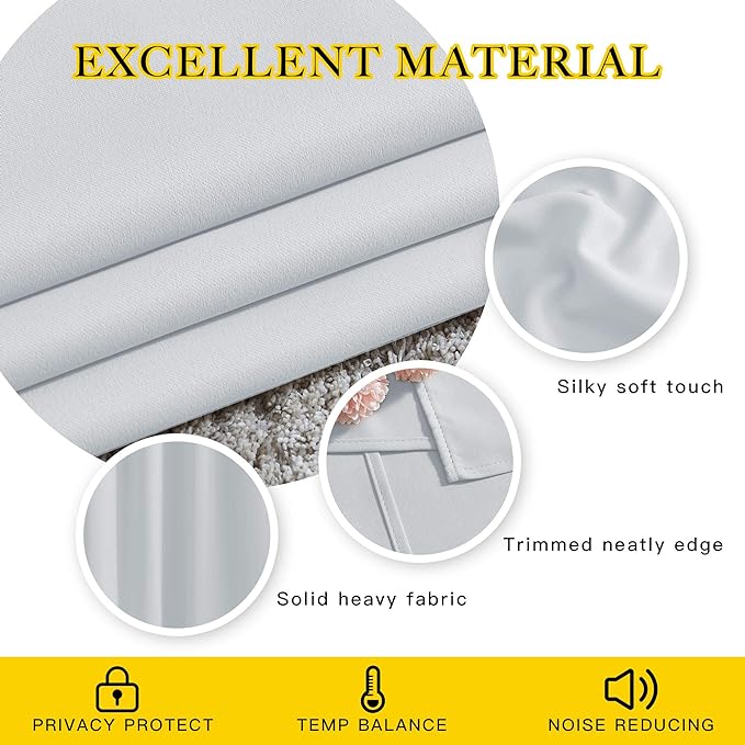 NICETOWN Room Darkening Curtains Extra Long 110 Inches, Grommet Thermal - Image 4